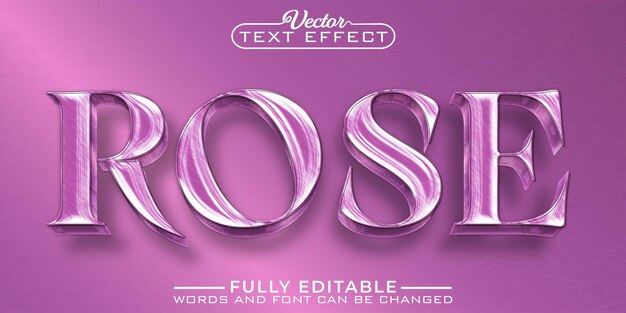 Elegante Rose Vektor editierbare Texteffektvorlage
