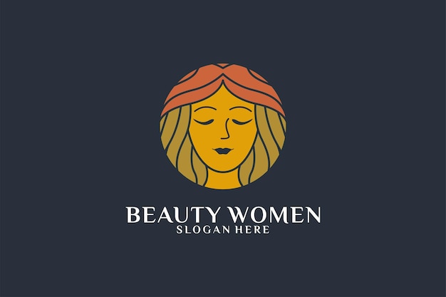 Elegante schönheit frauen gesicht logo design