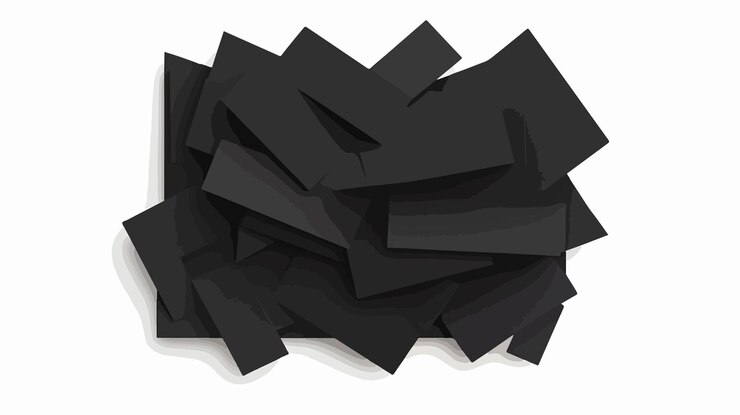 Vektor elegante schwarze kartonstücke isolierte illustration im flachen vektorstil