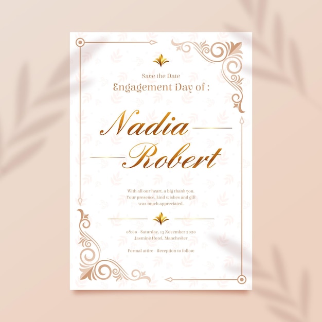 Elegante Verlobungseinladungsschablone