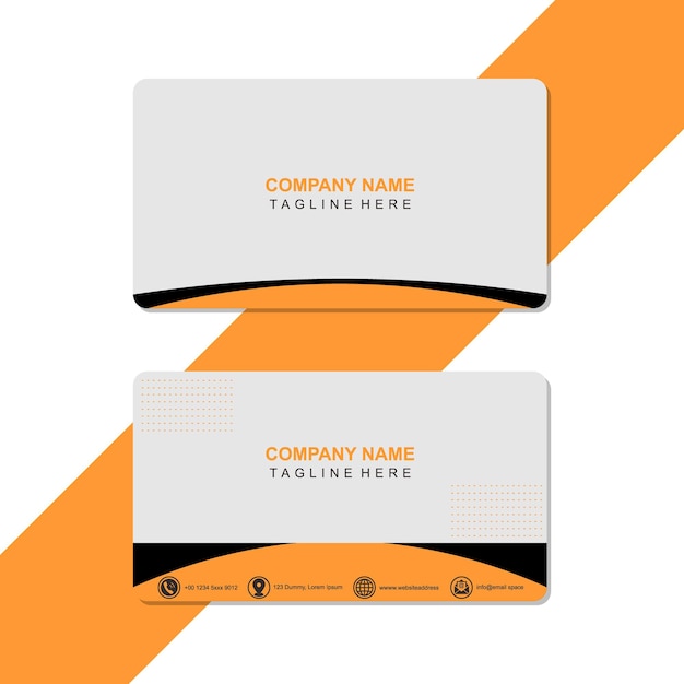 Elegante visitenkarte, orange und schwarze visitenkarte
