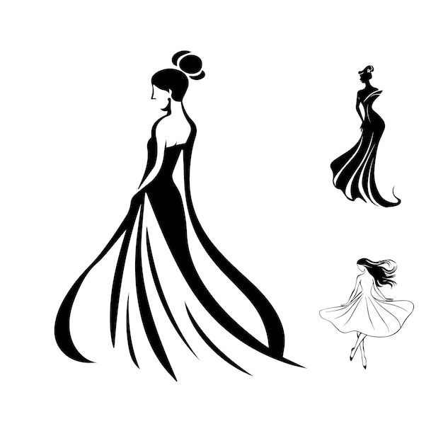 Elegante weibliche Silhouette für eine Modekleidungsmarke
