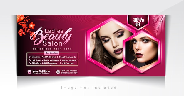 Elegante Werbung für einen Schönheitssalon für Damen mit Angeboten für Gesichtsbehandlungen