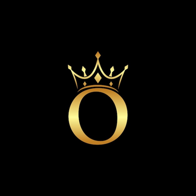 Eleganter Anfangsbuchstabe O mit Kronen-Logo-Vektor. Kreative Schriftzug-Logo-Vektor-Illustration