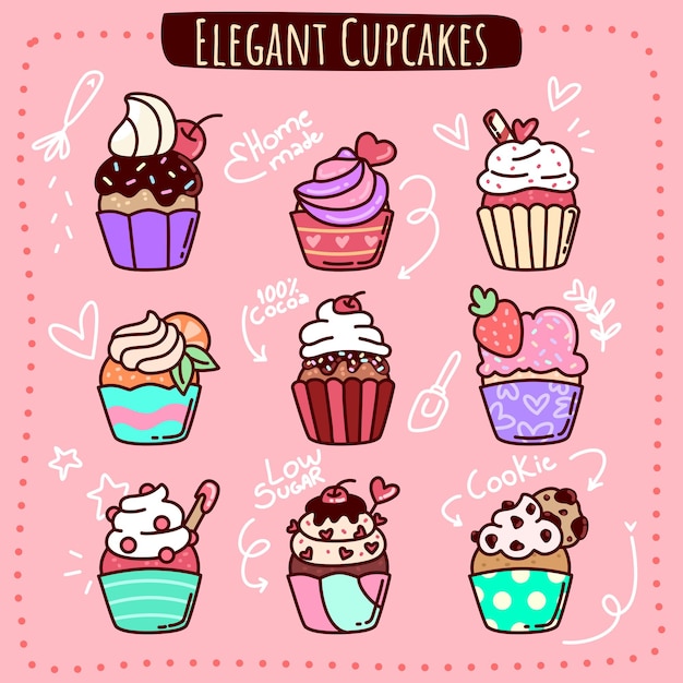 Eleganter cupcake-vektor