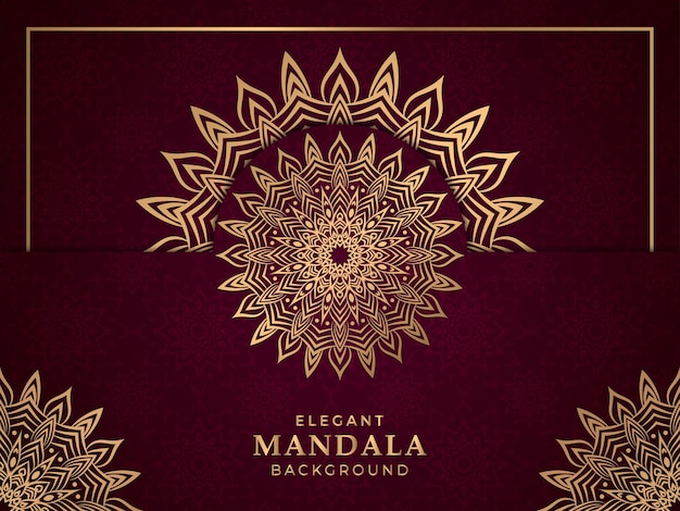 Eleganter dekorativer Mandala-Hintergrund mit goldener Arabeske