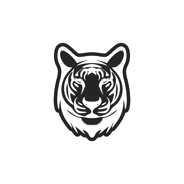 Vektor eleganter einfacher schwarz-weißer vektor-logo-tiger isoliert auf weißem hintergrund