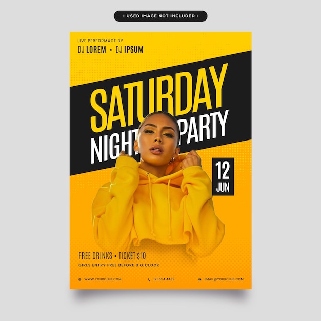 Vektor eleganter event-party-flyer, poster mit schwarzem und gelbem hintergrund - editable flyer