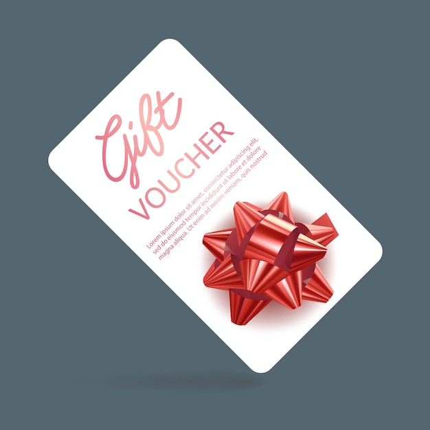 Eleganter Geschenk-Gutschein mit roter Schleife