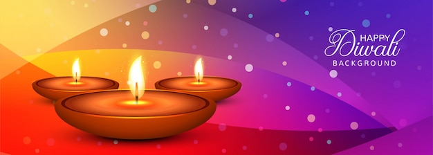 Eleganter glücklicher bunter fahnenvektor diwali