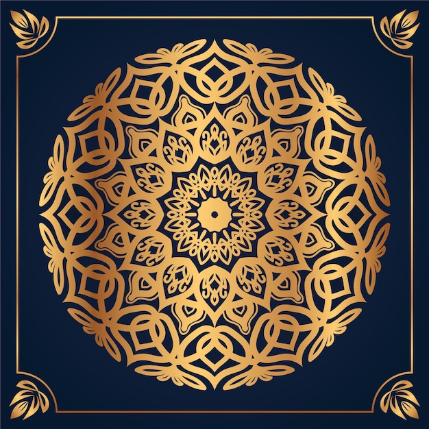 Eleganter Hintergrund des Mandala-Designs des Premium-Vektors der Kalligraphieeinladung