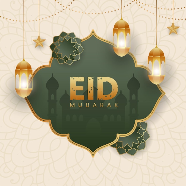 eleganter islamischer Eid mubarak fetival hintergrund Eid social media post