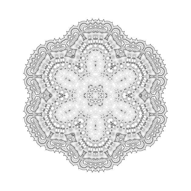 eleganter Linienkunst-Mandala-Vektor für Design