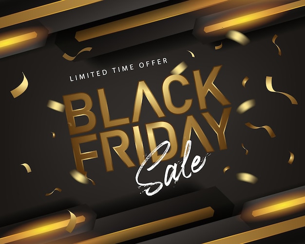 eleganter Rahmen goldener schwarzer Hintergrund für Black Friday-Event