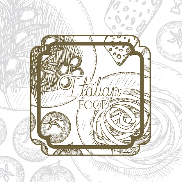Eleganter Rahmen Victorian mit italienischem Essen