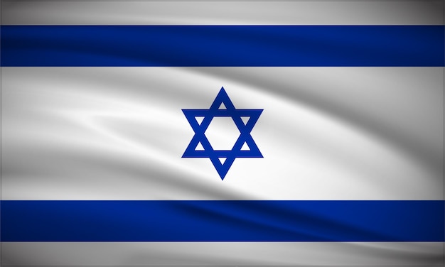 Eleganter realistischer Hintergrund der Israel-Flagge Israel-Unabhängigkeitstag-Design