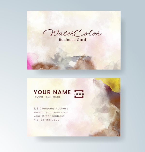 Elegantes Aquarell-Visitenkarten-Design