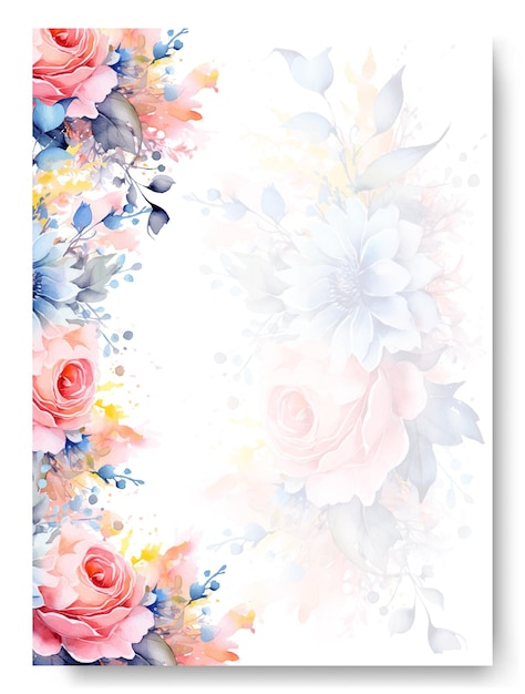 Vektor elegantes, aquarellblaues dahlia-blumen-hochzeitseinladungskarten-set