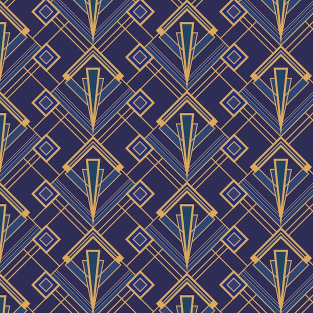 Elegantes Art-Deco-Muster im flachen Design