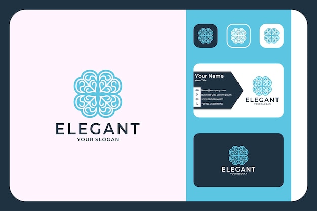 Elegantes beauty-logo-design und visitenkarte