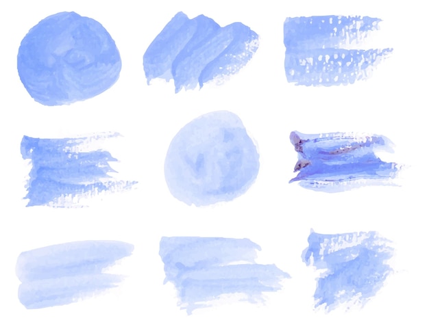 Elegantes blaues Aquarellpinsel-Set