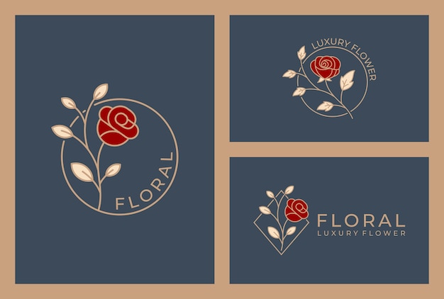 Elegantes blumenlogo-design, goldene farbe der luxusblume.