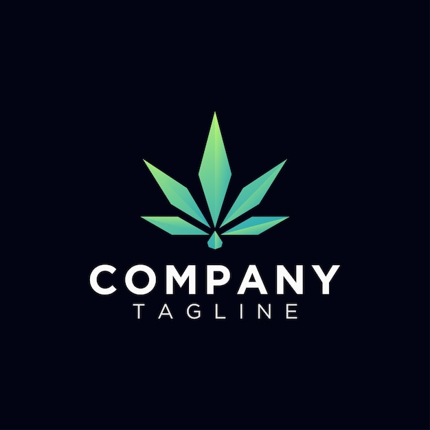 Elegantes cannabis-smaragd-logo