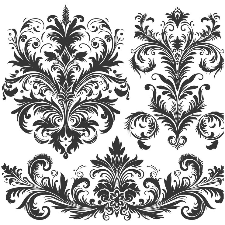 Vektor elegantes dekoratives blumen-satz