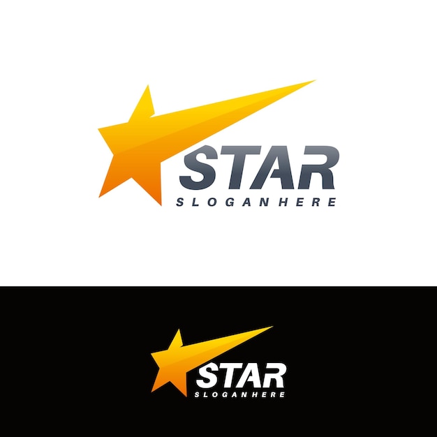 Elegantes fast star-logo entwirft konzeptvektor