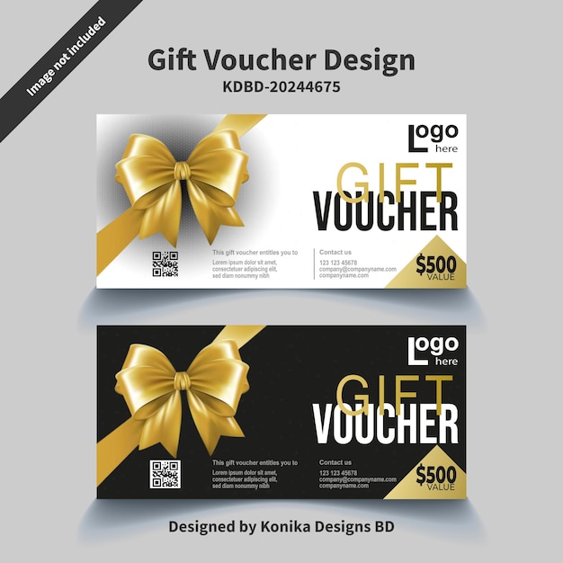 Elegantes Geschenk-Gutschein-Design mit Goldband und Bogen