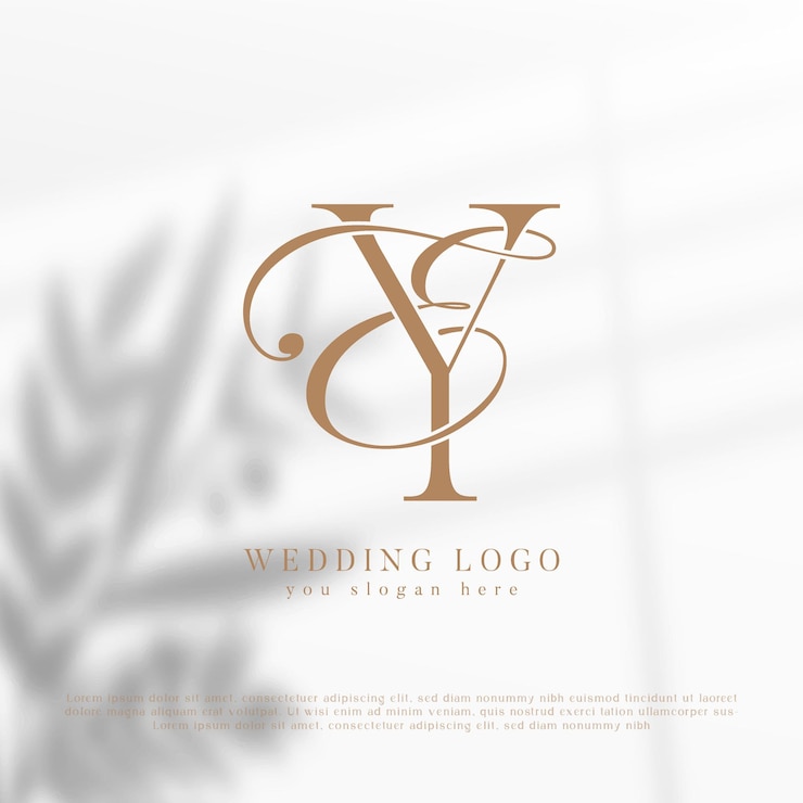 Vektor elegantes goldenes ey hochzeits-logo-design