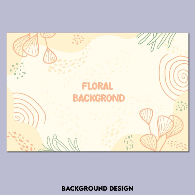 Elegantes handgezeichnetes blumiges Hintergrunddesign mit abstrakten natürlichen Elementen