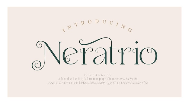 Vektor elegantes hochzeitsalphabet buchstaben schriftart und nummer typografie luxus klassische schrift serifenschriften dekoratives logo vintage retro-konzept vektorillustration