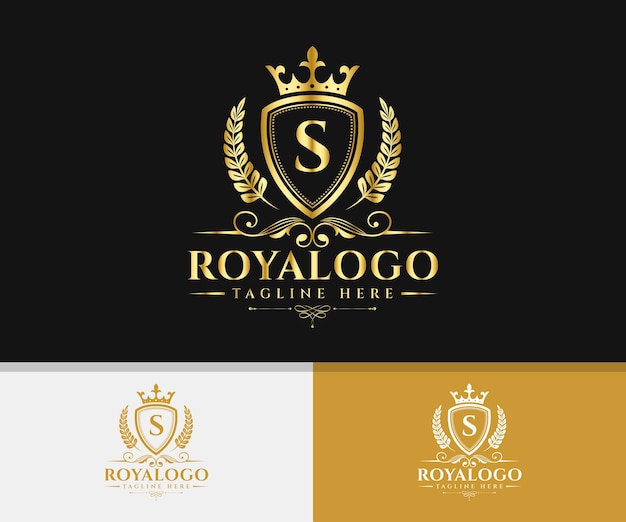 Elegantes königliches logo der luxusmarke. royal letter s-logo-vorlage.
