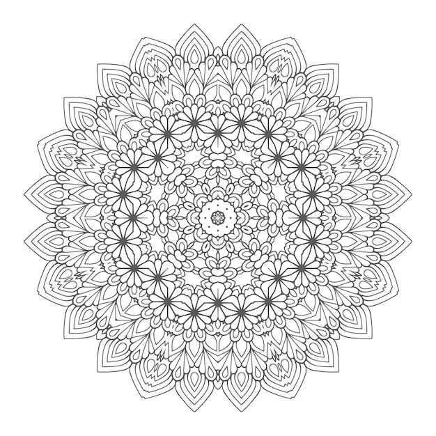 Elegantes linienkunst-mandala-design