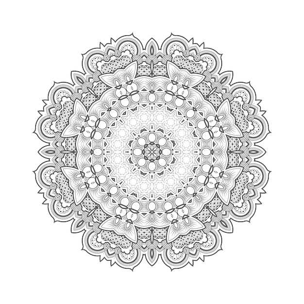 Elegantes linienkunst-mandala-design