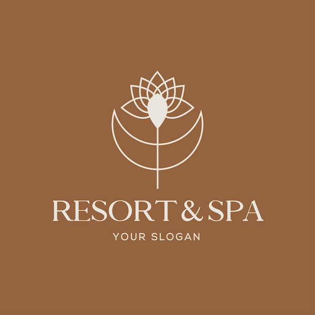 Vektor elegantes lotus-logo-design mit mond im luxuriösen stil