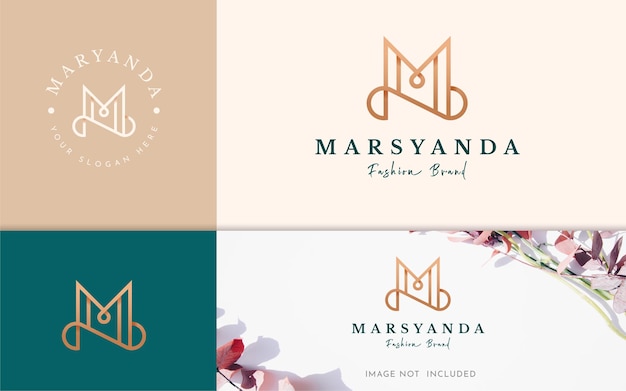 Elegantes Luxus-Buchstaben-M-Monogramm-Logo-Design