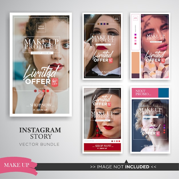 Elegantes make-up-produkt zum verkauf instagram stories set