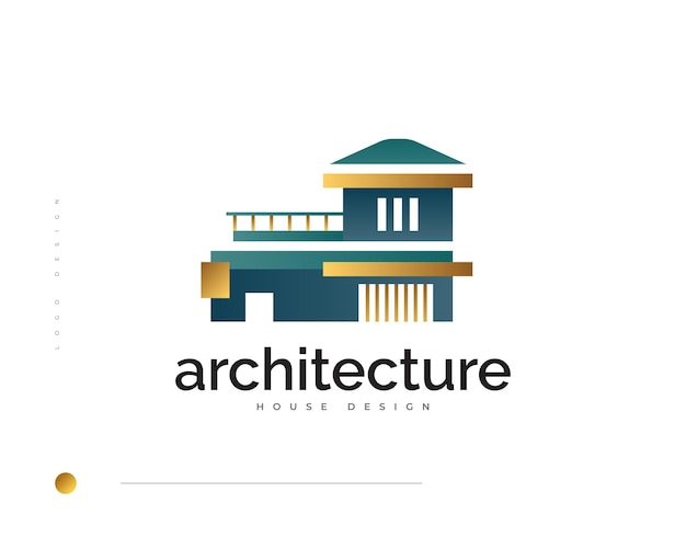 Elegantes, modernes und minimalistisches immobilien-logo-design luxushaus-logo-design für architektur- oder bauunternehmen markenidentität