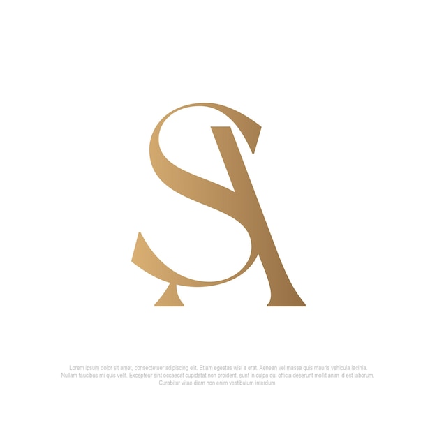 Elegantes Monogramm-Logo SA