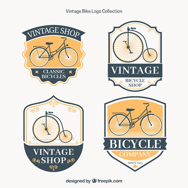 Vektor elegantes paket von vintage-bike-logos