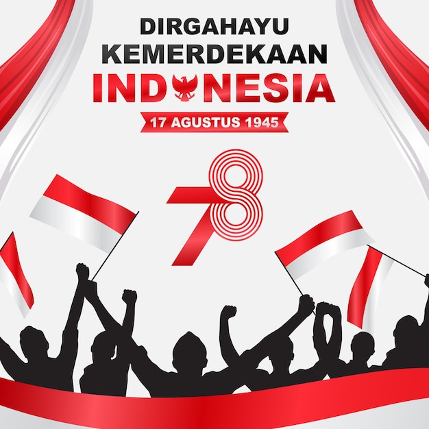 Elegantes poster des 78. unabhängigkeitstages von indonesien