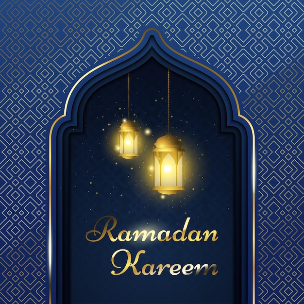 Elegantes Ramadan Kareem Hintergrunddesign Schöne islamische Grußkarte