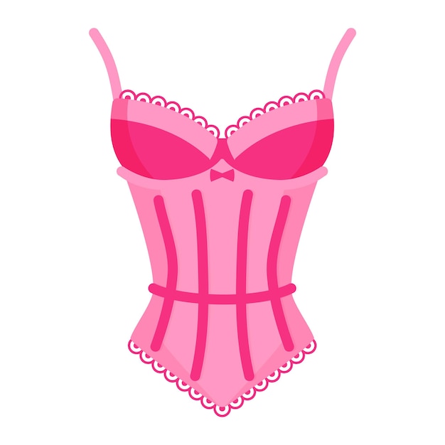 Elegantes rosa Retro-Korsett der Frauen. Mode-Konzept.