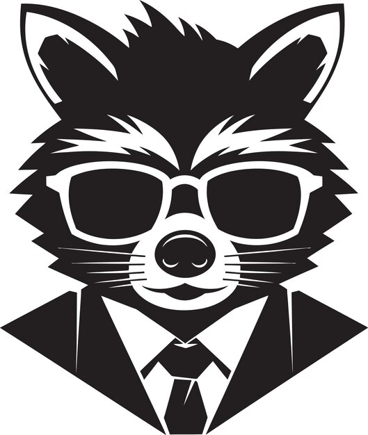 Vektor elegantes schwarzes masked bandit mark contemporary raccoon logo symbol