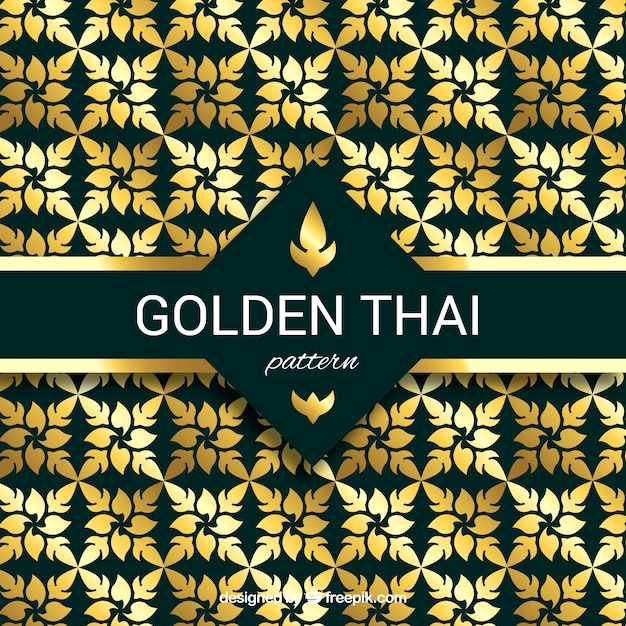 Elegantes thailändisches muster mit goldener art