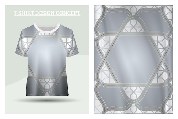 Elegantes weißes t-shirt-designkonzept mit islamischen motiven
