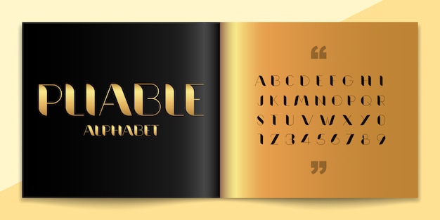 Eleganz Schriftart und Alphabet gesetzt.