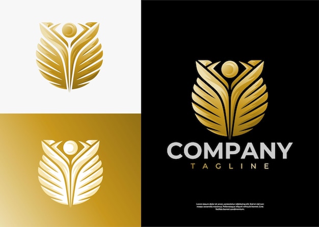 Eleganz, stilvolles, abstraktes logo-design-branding für die menschliche gesundheit